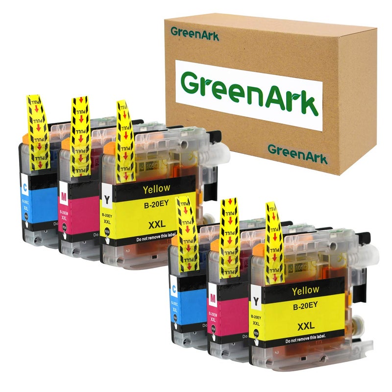 GREENARK Compatible for Brother LC20E Super High Yield Ink Cartridge Set Colors Only (CMY) Works with Brother MFC-J985DW, MFC-J775DW, MFC-J5920DW Printers - Image 1